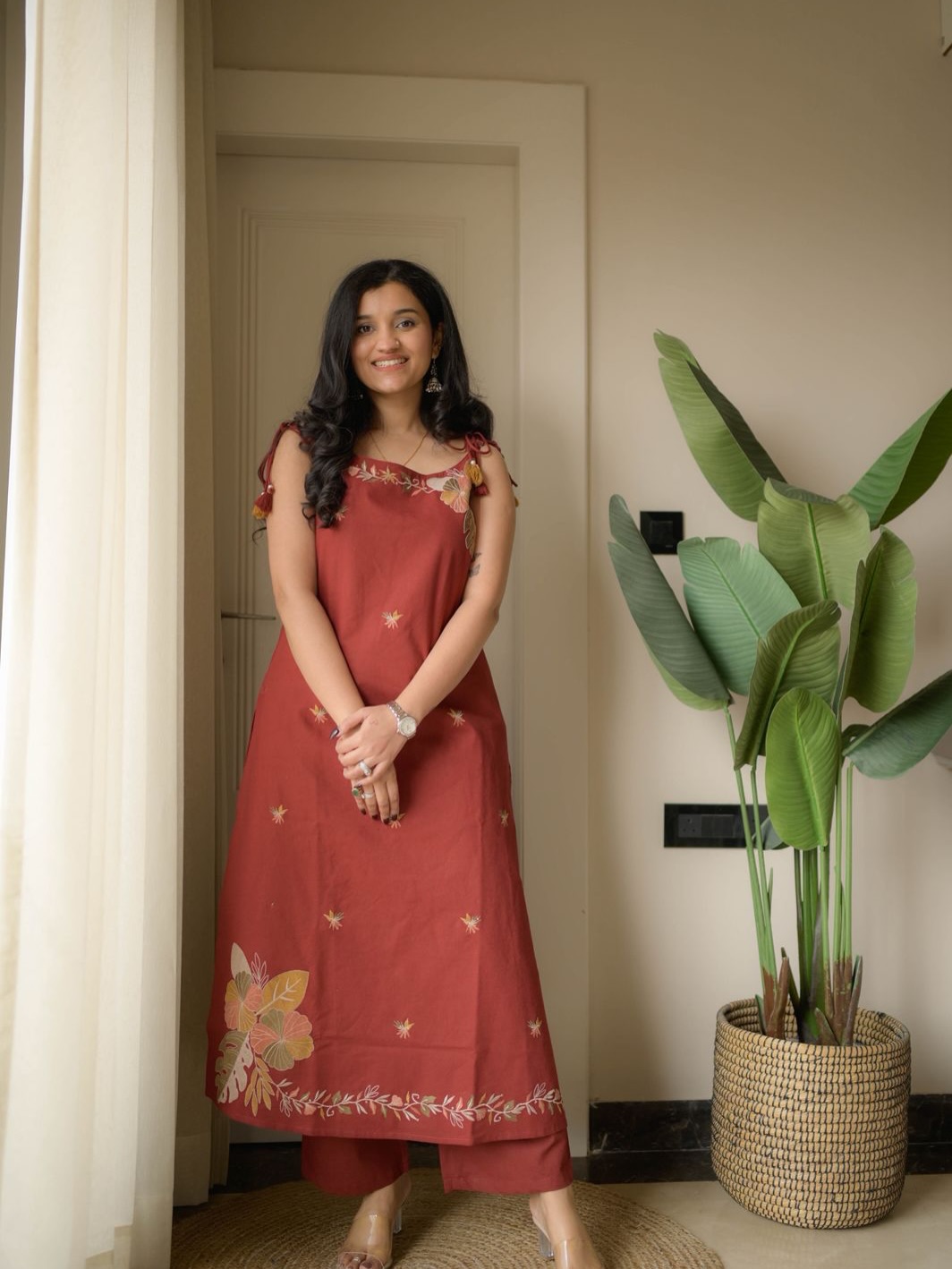 Elegant Embroidered Cotton Flex Co-ord Set. - Image 4