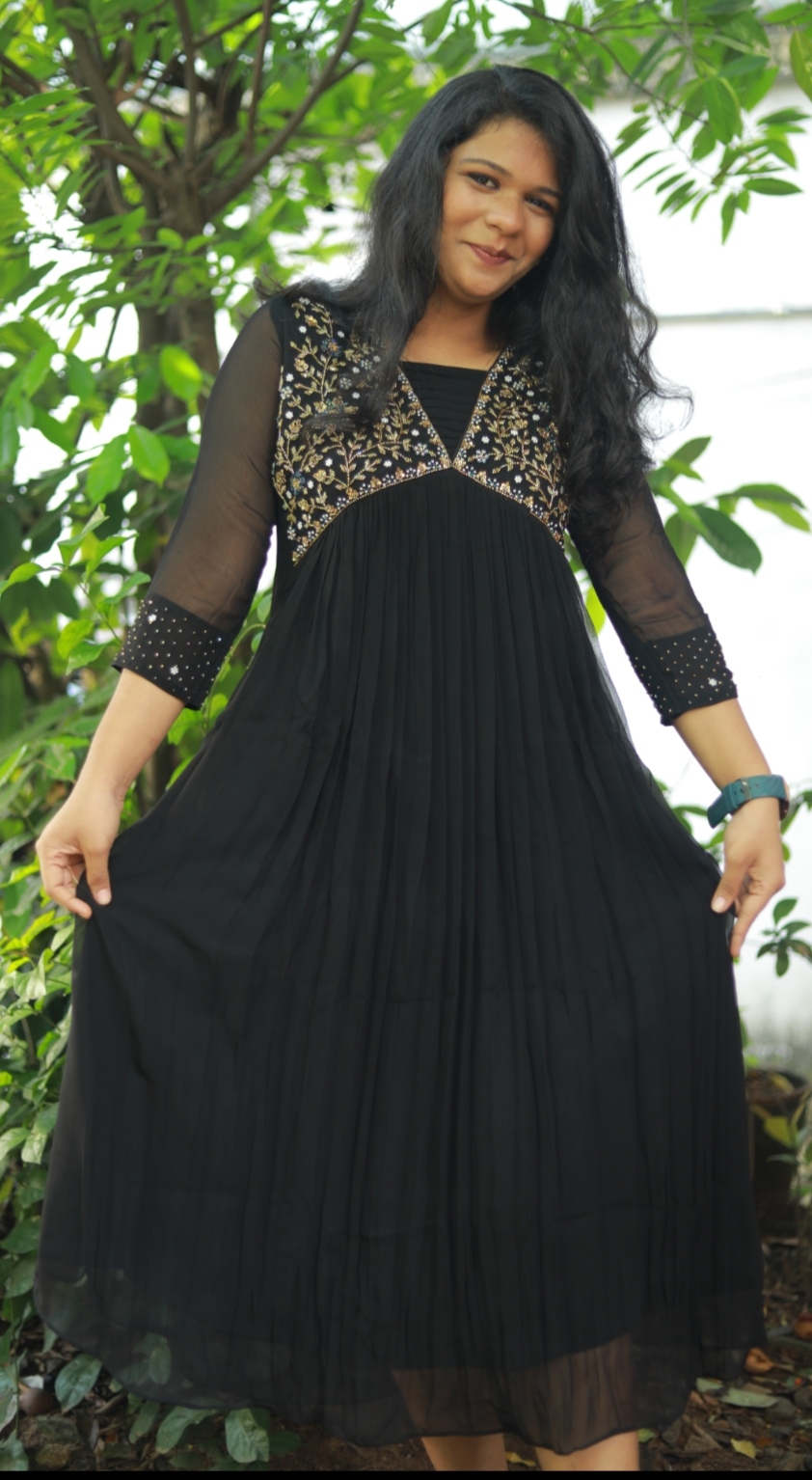 Premium Georgette Hand Embroidery Party Wear Kurti - Image 5