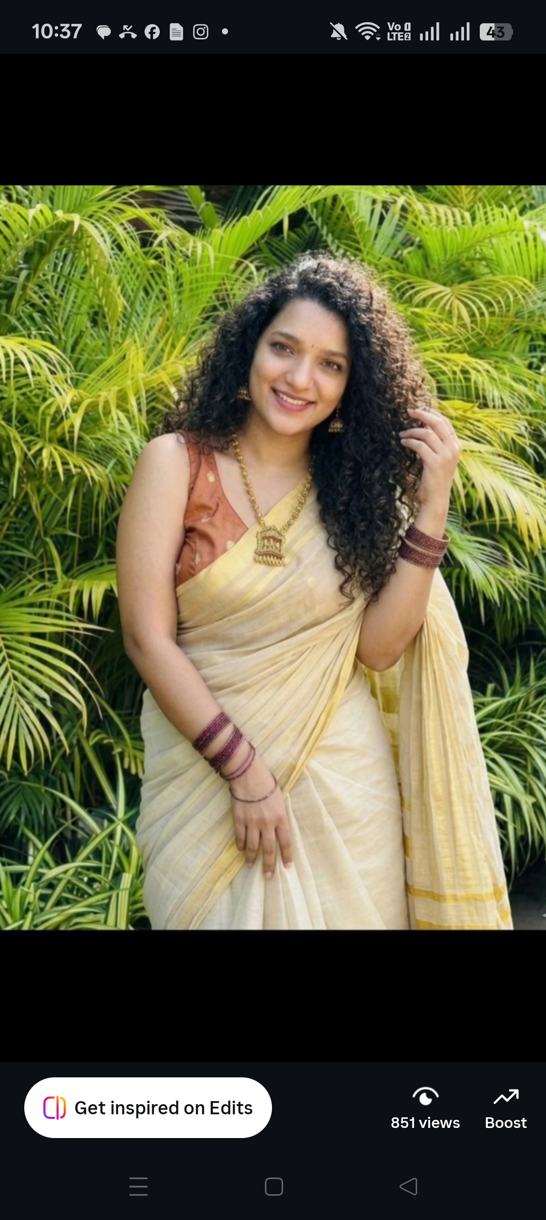 Premium Golden Tissue Saree - Image 2