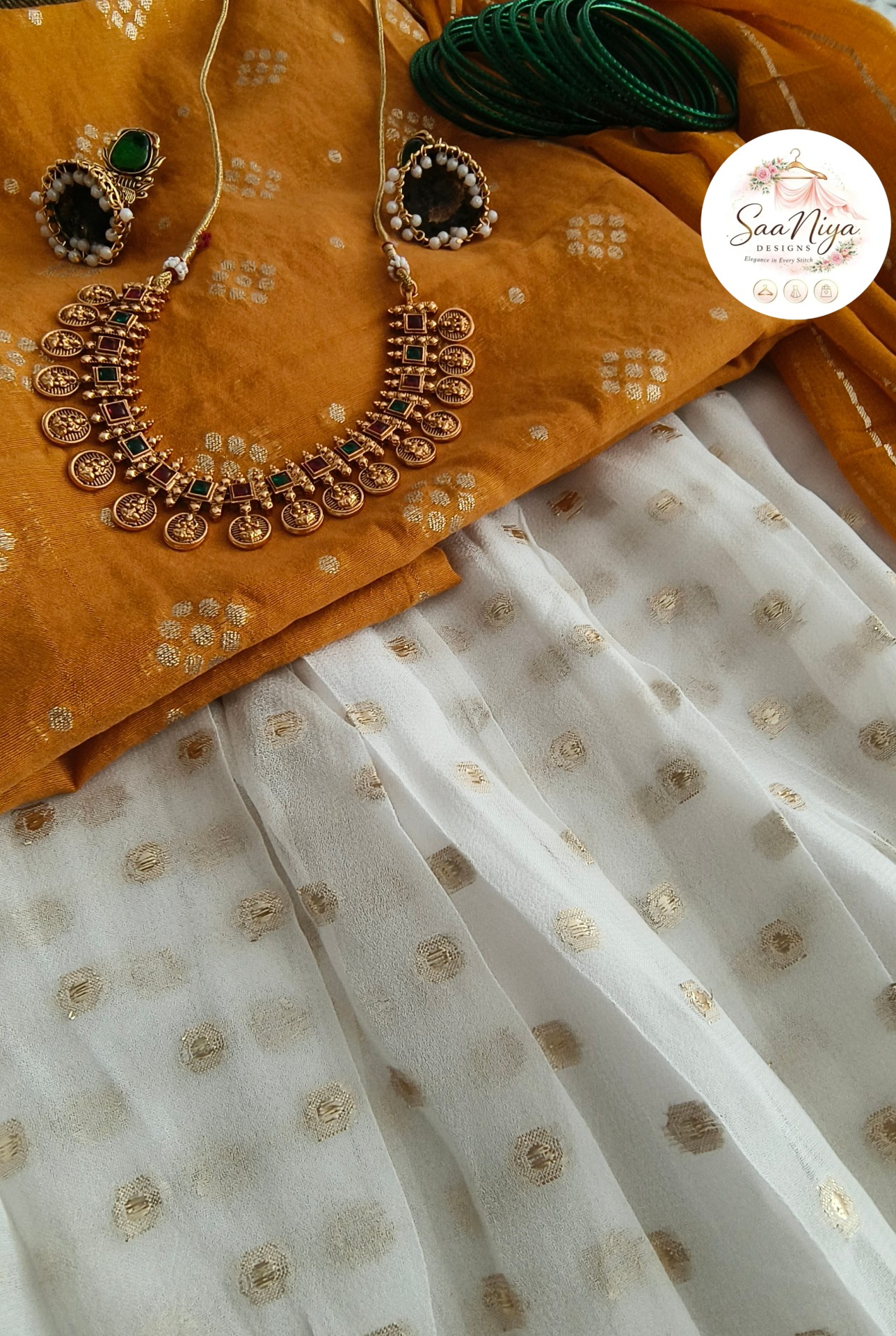 Chiffon Dhavani Set – Elegance in Every Drape ✨ - Image 4
