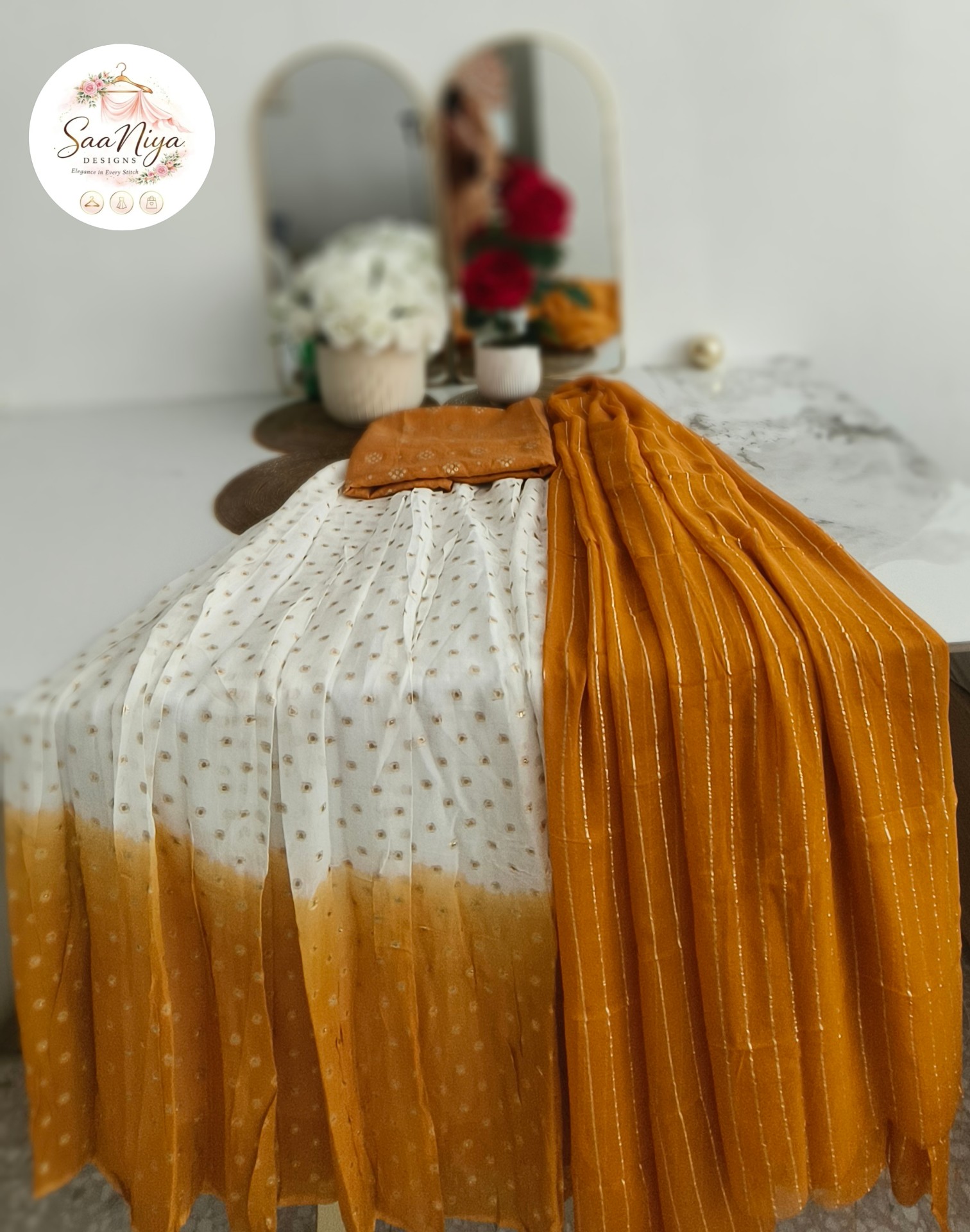 Chiffon Dhavani Set – Elegance in Every Drape ✨