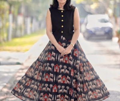 Cotton Sleeveless Skirt and Top